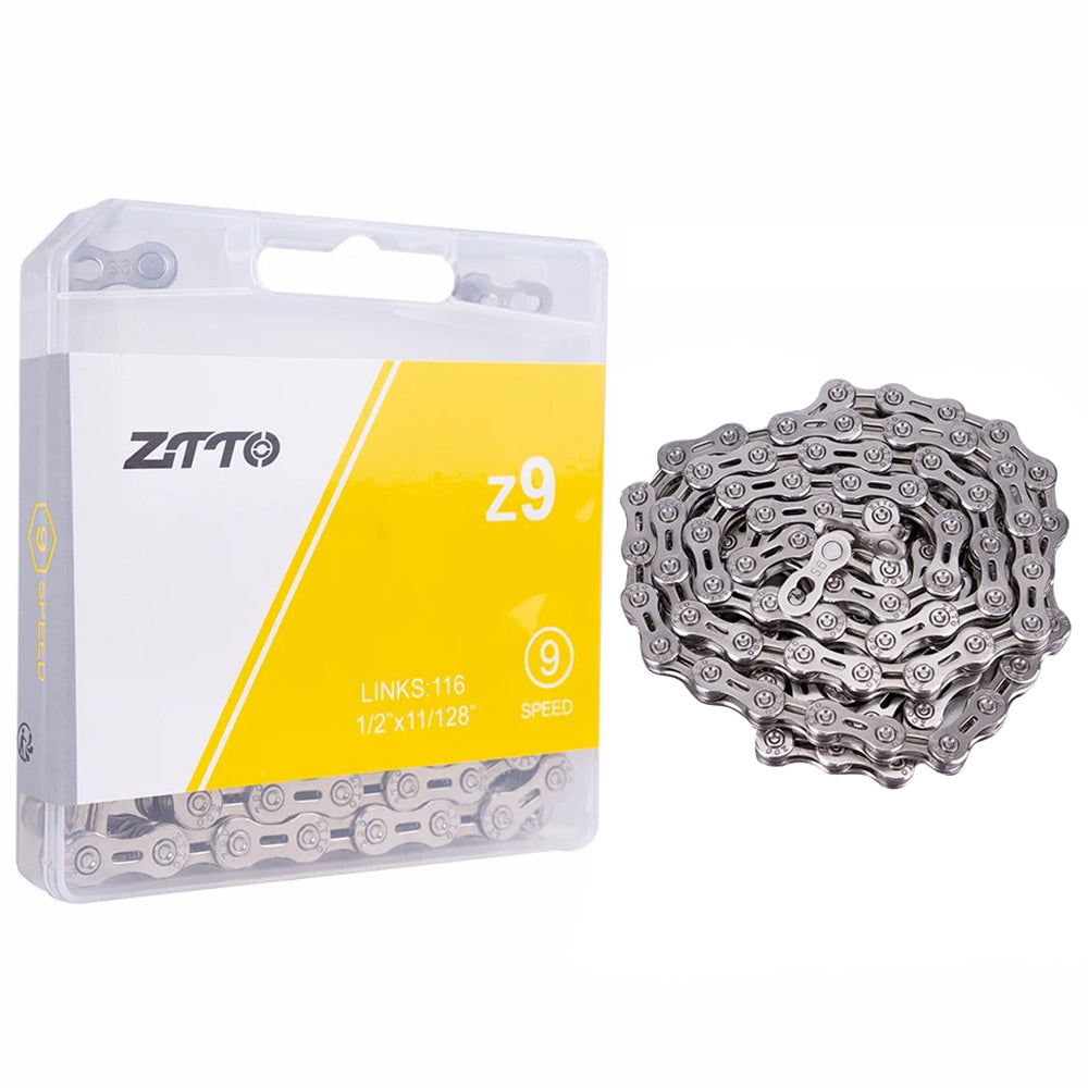 ZTTO Z09 Mountain Road Bike Chain 9-Speed 116 Links Carbon Steel Bicycle Chain ZTTO Z09 Mountain Road Bike Chain 9-Speed 116 Links Carbon Steel Bicycle Chain